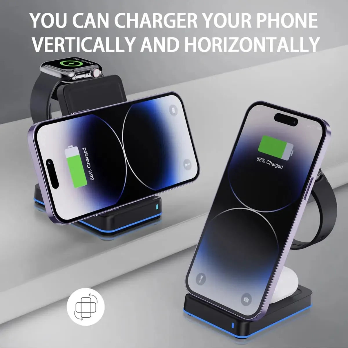 Buy RIMBMAX 15W Fast for iPhone 16 to 12, Galaxy S24 to S8, Galaxy watch 7 to 3 series, iWatch 10 to 3 Series & Wireless Earbuds at RIMBMAX-, 