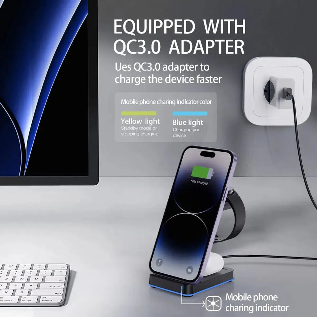 Buy RIMBMAX 15W Fast for iPhone 16 to 12, Galaxy S24 to S8, Galaxy watch 7 to 3 series, iWatch 10 to 3 Series & Wireless Earbuds at RIMBMAX-, 