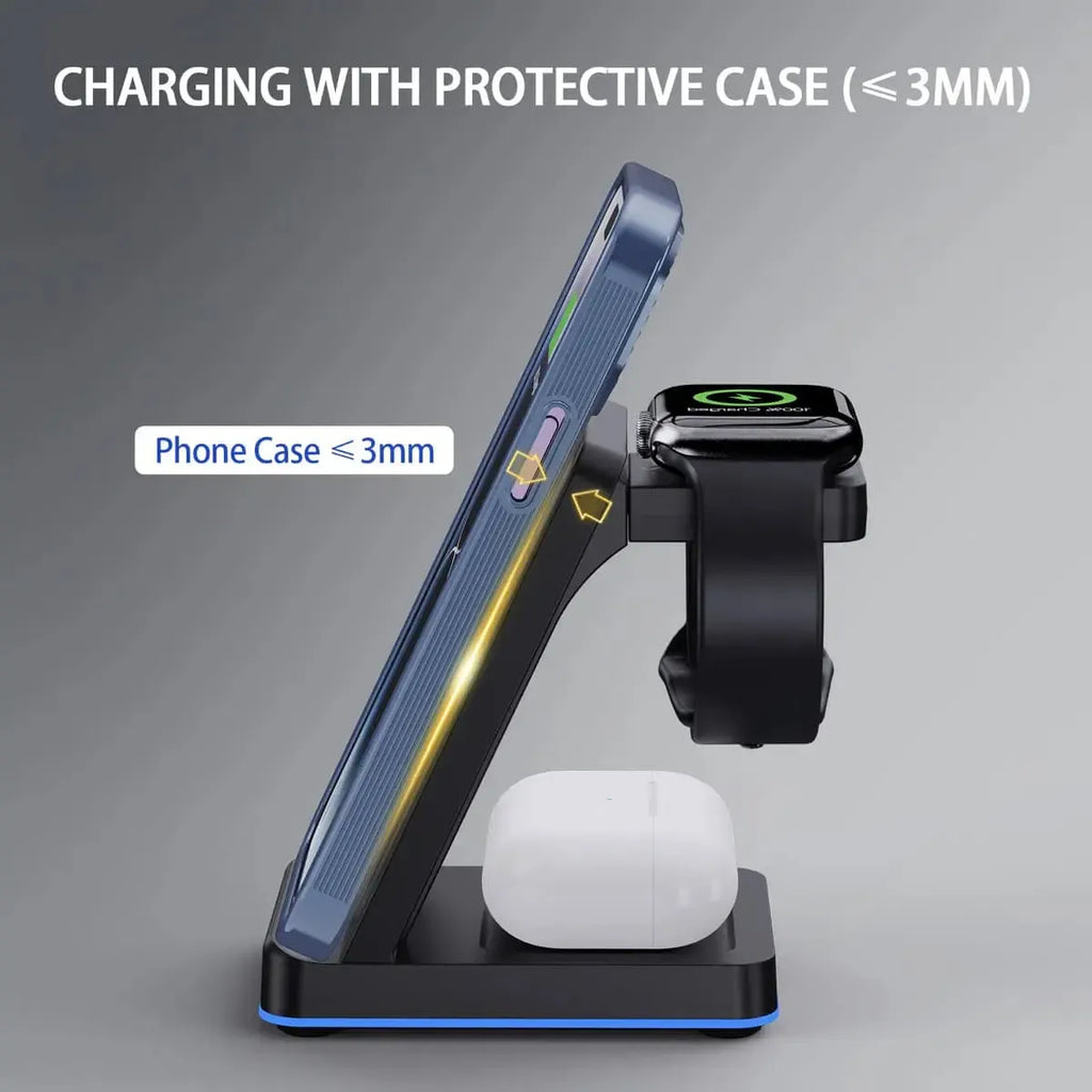Buy RIMBMAX 15W Fast for iPhone 16 to 12, Galaxy S24 to S8, Galaxy watch 7 to 3 series, iWatch 10 to 3 Series & Wireless Earbuds at RIMBMAX-, 