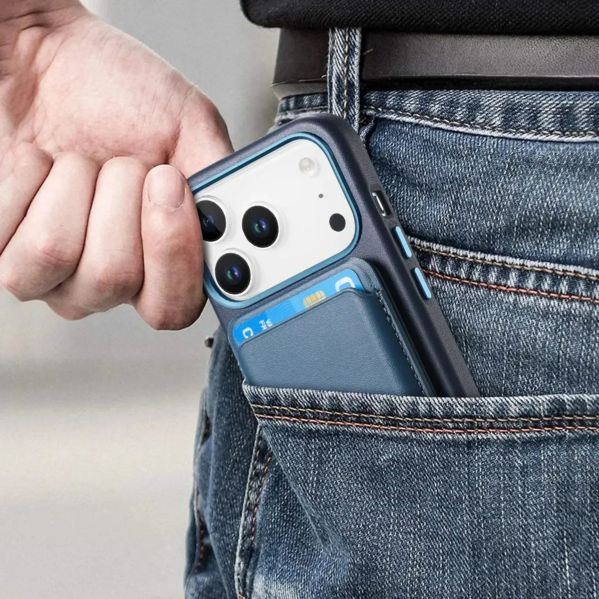 Premium RIMBMAX® ADRIAN crafted from full-grain leather. MagSafe compatible with metal buttons and camera protection. The pinnacle of Rimbmax cases.-iPhone 17 Pro Max, Bronze
