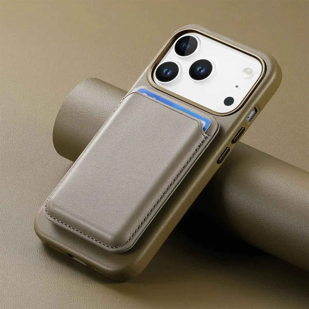 Premium RIMBMAX® ADRIAN crafted from full-grain leather. MagSafe compatible with metal buttons and camera protection. The pinnacle of Rimbmax cases.-iPhone 17 Pro Max, Bronze
