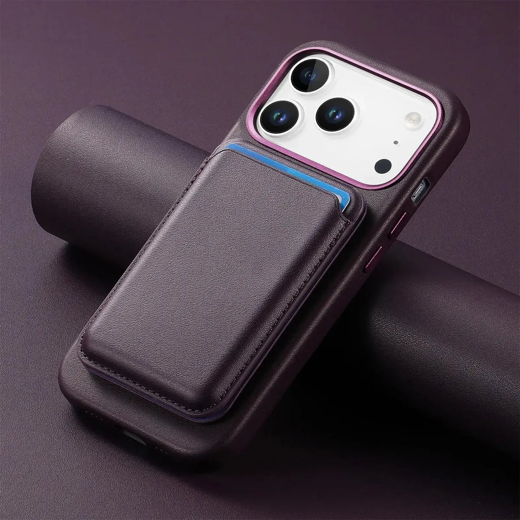 Premium RIMBMAX® ADRIAN crafted from full-grain leather. MagSafe compatible with metal buttons and camera protection. The pinnacle of Rimbmax cases.-iPhone 17 Pro Max, Bronze
