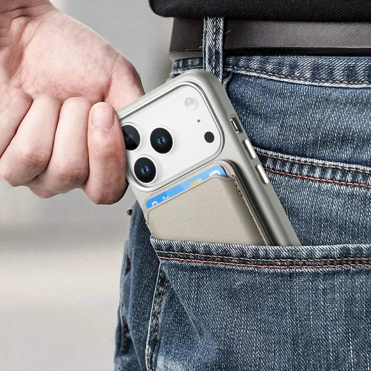 Premium RIMBMAX® ADRIAN crafted from full-grain leather. MagSafe compatible with metal buttons and camera protection. The pinnacle of Rimbmax cases.-iPhone 17 Pro Max, Bronze