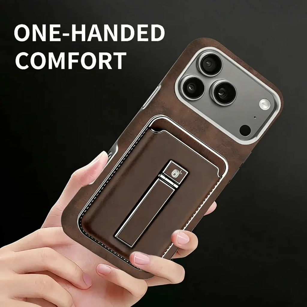 Buy Vintage WalletSlot MagCase for iPhone: Detachable Magnetic Wallet & Adjustable Kickstand - Belton at RIMBMAX-iPhone 17 Pro Max, Brown