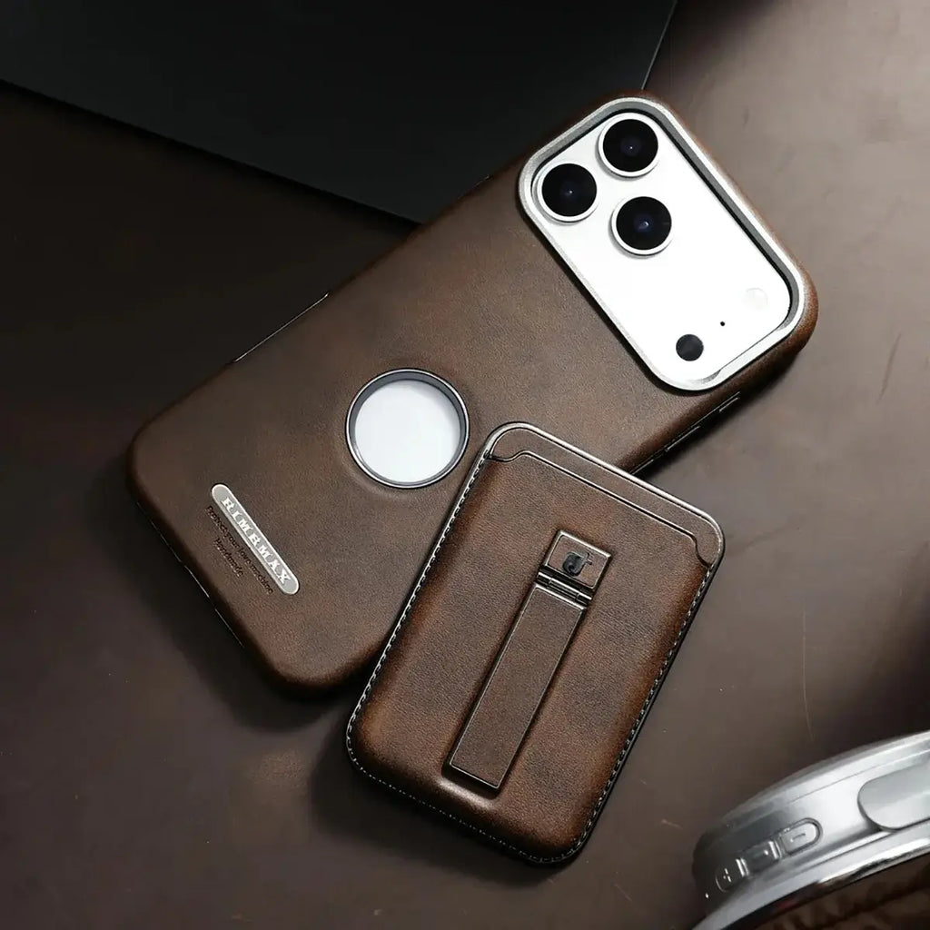 Buy Vintage WalletSlot MagCase for iPhone: Detachable Magnetic Wallet & Adjustable Kickstand - Belton at RIMBMAX-iPhone 17 Pro Max, Brown