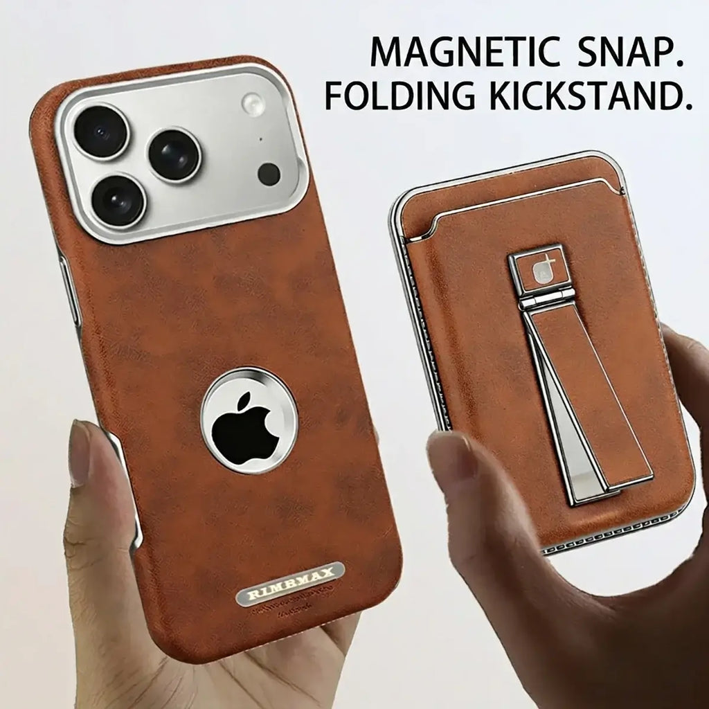 Buy Vintage WalletSlot MagCase for iPhone: Detachable Magnetic Wallet & Adjustable Kickstand - Belton at RIMBMAX-iPhone 17 Pro Max, Brown