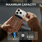 Buy Vintage WalletSlot MagCase for iPhone: Detachable Magnetic Wallet & Adjustable Kickstand - Belton at RIMBMAX-iPhone 17 Pro Max, Brown
