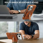 Buy Vintage WalletSlot MagCase for iPhone: Detachable Magnetic Wallet & Adjustable Kickstand - Belton at RIMBMAX-iPhone 17 Pro Max, Brown