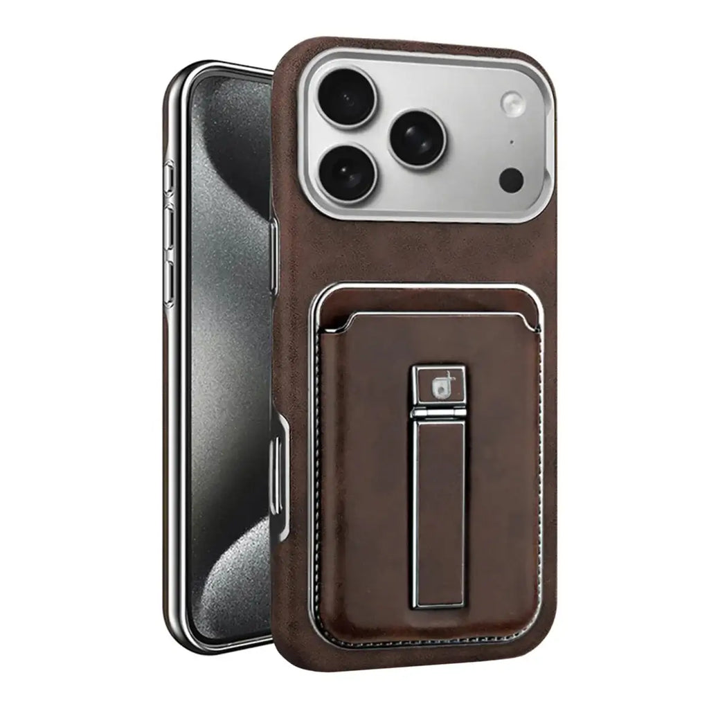 Buy Vintage WalletSlot MagCase for iPhone: Detachable Magnetic Wallet & Adjustable Kickstand - Belton at RIMBMAX-iPhone 17 Pro Max, Brown