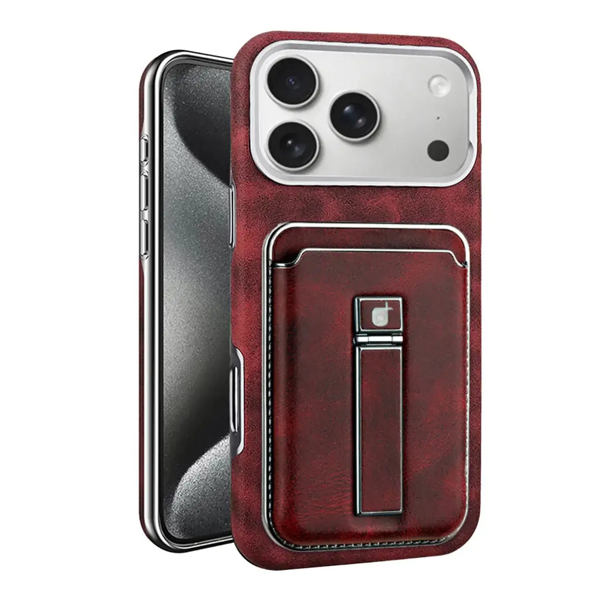 Buy Vintage WalletSlot MagCase for iPhone: Detachable Magnetic Wallet & Adjustable Kickstand - Belton at RIMBMAX-iPhone 17 Pro Max, Red