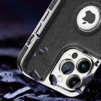 Experience the RIMBMAX® LIAM. A shockproof genuine leather iPhone case featuring a soft protective back and multi-angle stand. Shop official Rimbmax quality.-iPhone 17 Pro Max, Bronze
