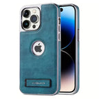 Experience the RIMBMAX® LIAM. A shockproof genuine leather iPhone case featuring a soft protective back and multi-angle stand. Shop official Rimbmax quality.-iPhone 17 Pro Max, Light Blue