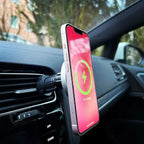 Buy MagSafe Wireless Car Charger Mount with Fast Charging & Universal Vent Compatibility - MAGNETIC CAR CHARGER & PHONE HOLDER at RIMBMAX-Black, 
