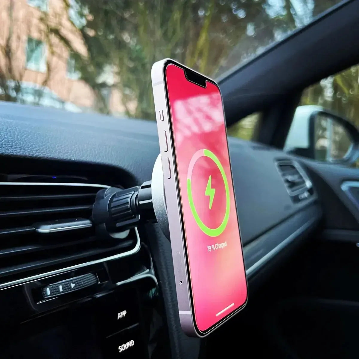 Buy MagSafe Wireless Car Charger Mount with Fast Charging & Universal Vent Compatibility - MAGNETIC CAR CHARGER & PHONE HOLDER at RIMBMAX-Black, 