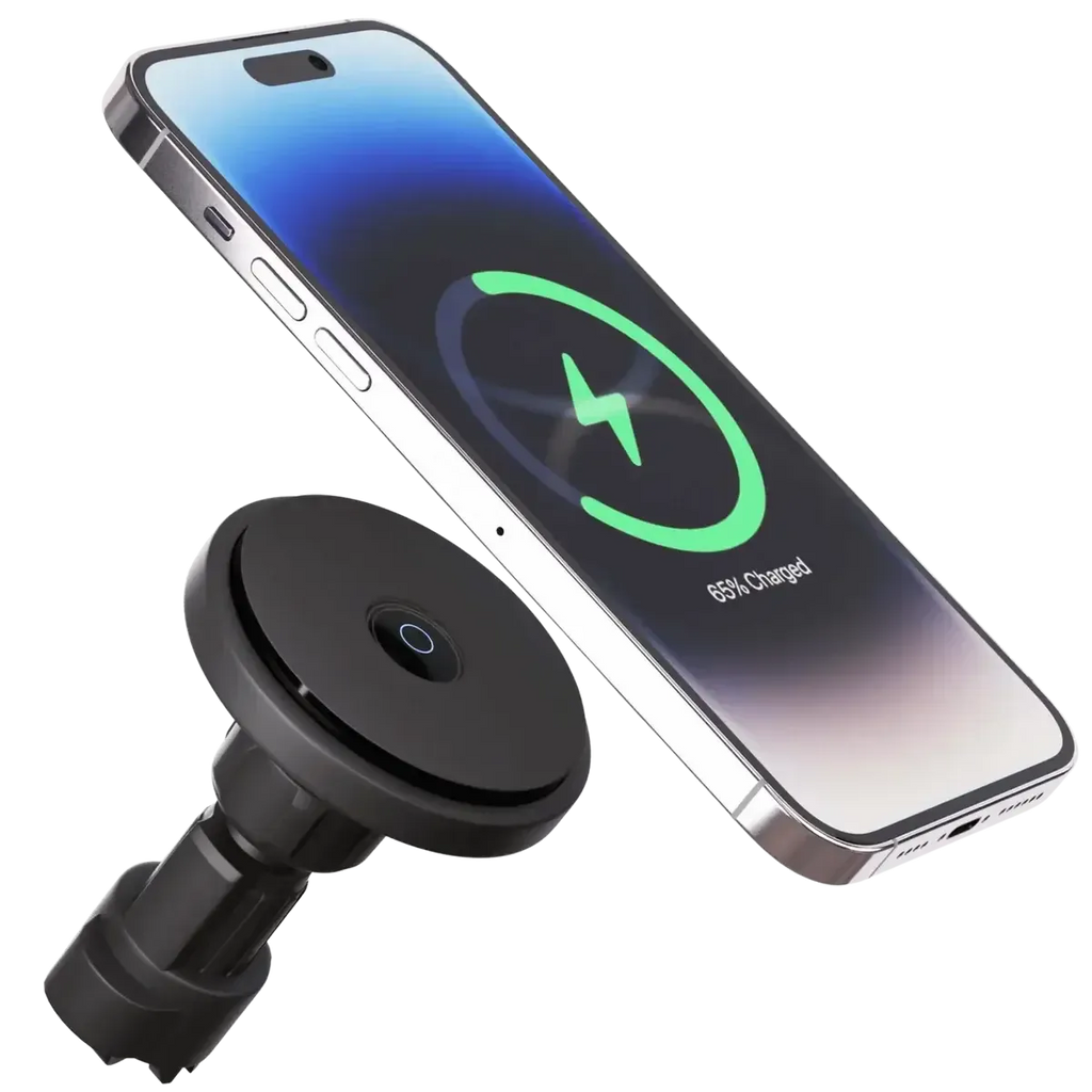 Buy MagSafe Wireless Car Charger Mount with Fast Charging & Universal Vent Compatibility - MAGNETIC CAR CHARGER & PHONE HOLDER at RIMBMAX-Black, 