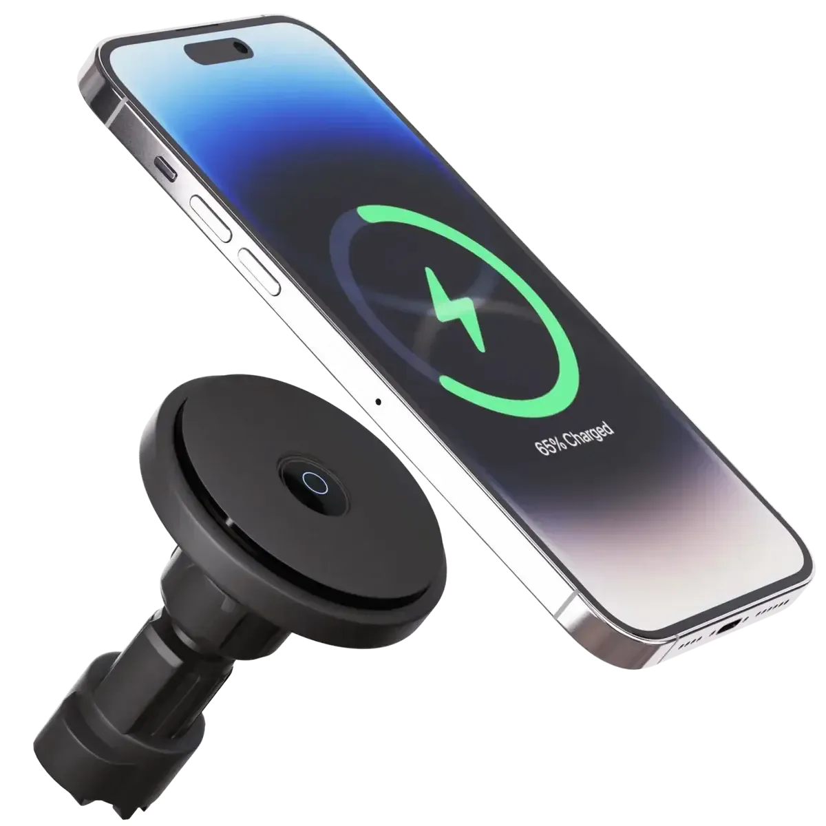 Buy MagSafe Wireless Car Charger Mount with Fast Charging & Universal Vent Compatibility - MAGNETIC CAR CHARGER & PHONE HOLDER at RIMBMAX-Black, 