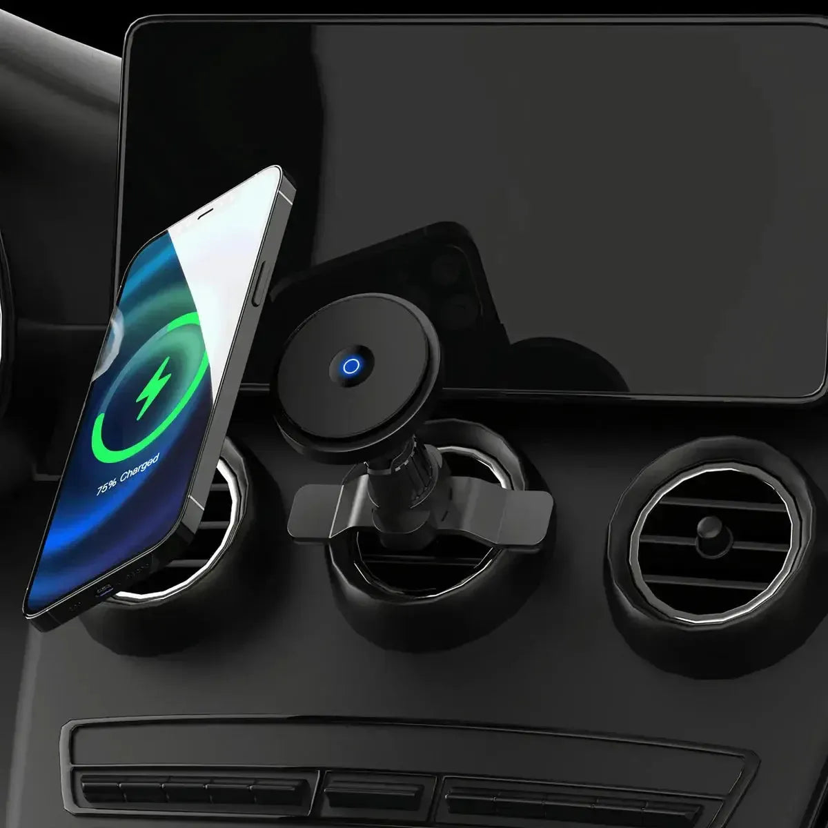 Buy MagSafe Wireless Car Charger Mount with Fast Charging & Universal Vent Compatibility - MAGNETIC CAR CHARGER & PHONE HOLDER at RIMBMAX-Black, 