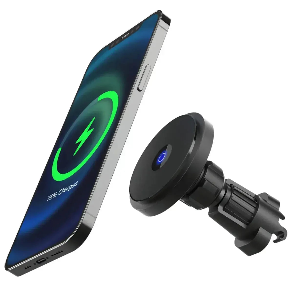 Buy MagSafe Wireless Car Charger Mount with Fast Charging & Universal Vent Compatibility - MAGNETIC CAR CHARGER & PHONE HOLDER at RIMBMAX-Black, 