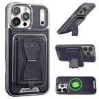 The RIMBMAX® MALCOLM is a classic leather phone case featuring a secure card holder and stable stand. Perfect protection for the modern Rimbmax user.-iPhone 17 Pro Max, Blue