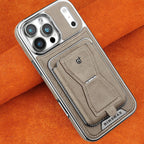 The RIMBMAX® MALCOLM is a classic leather phone case featuring a secure card holder and stable stand. Perfect protection for the modern Rimbmax user.-iPhone 17 Pro Max, Bronze