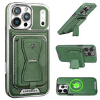 The RIMBMAX® MALCOLM is a classic leather phone case featuring a secure card holder and stable stand. Perfect protection for the modern Rimbmax user.-iPhone 17 Pro Max, Green