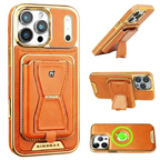 The RIMBMAX® MALCOLM is a classic leather phone case featuring a secure card holder and stable stand. Perfect protection for the modern Rimbmax user.-iPhone 17 Pro Max, Orange