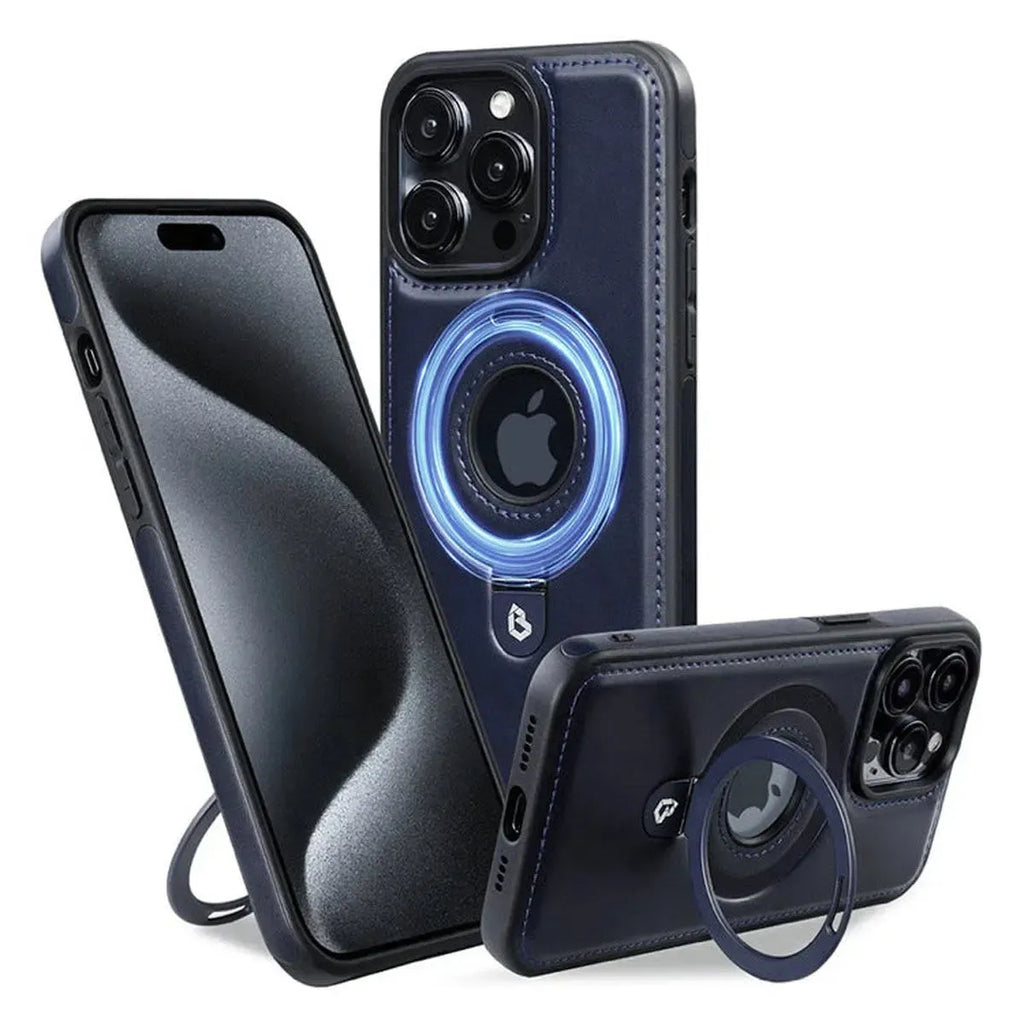Upgrade to the RIMBMAX® MATEO. This premium leather phone case supports seamless MagSafe charging. Durable, stylish, and 100% authentic Rimbmax-iPhone 16 Pro Max, Blue