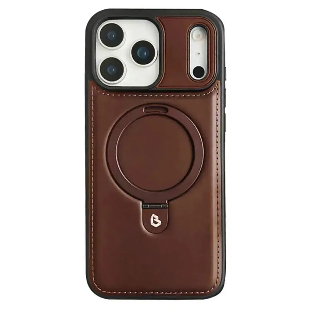 Upgrade to the RIMBMAX® MATEO. This premium leather phone case supports seamless MagSafe charging. Durable, stylish, and 100% authentic Rimbmax-iPhone 17 Pro Max, Bronze
