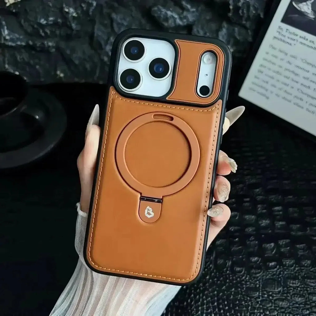 Upgrade to the RIMBMAX® MATEO. This premium leather phone case supports seamless MagSafe charging. Durable, stylish, and 100% authentic Rimbmax-iPhone 17 Pro Max, Bronze