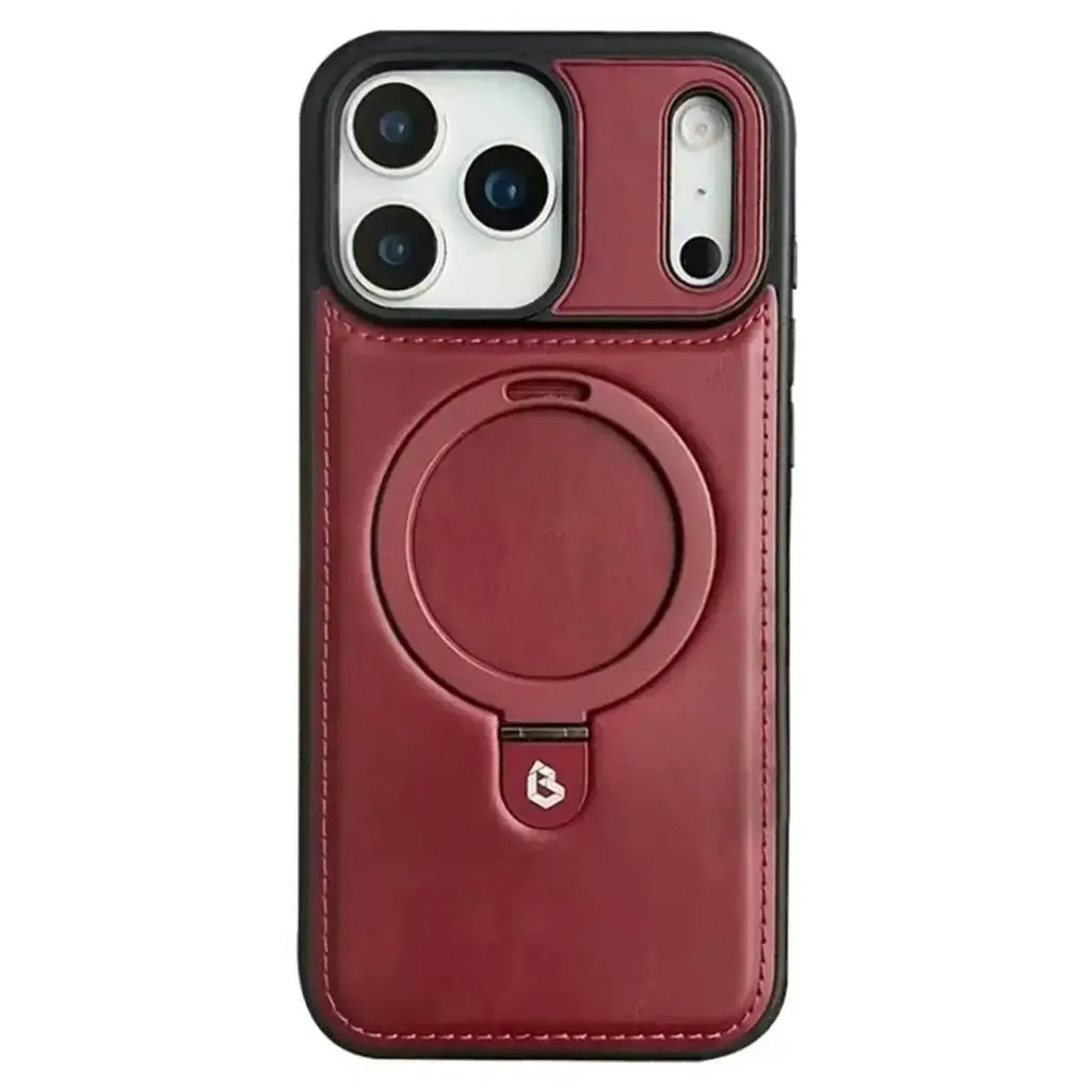 Upgrade to the RIMBMAX® MATEO. This premium leather phone case supports seamless MagSafe charging. Durable, stylish, and 100% authentic Rimbmax-iPhone 17 Pro Max, Red