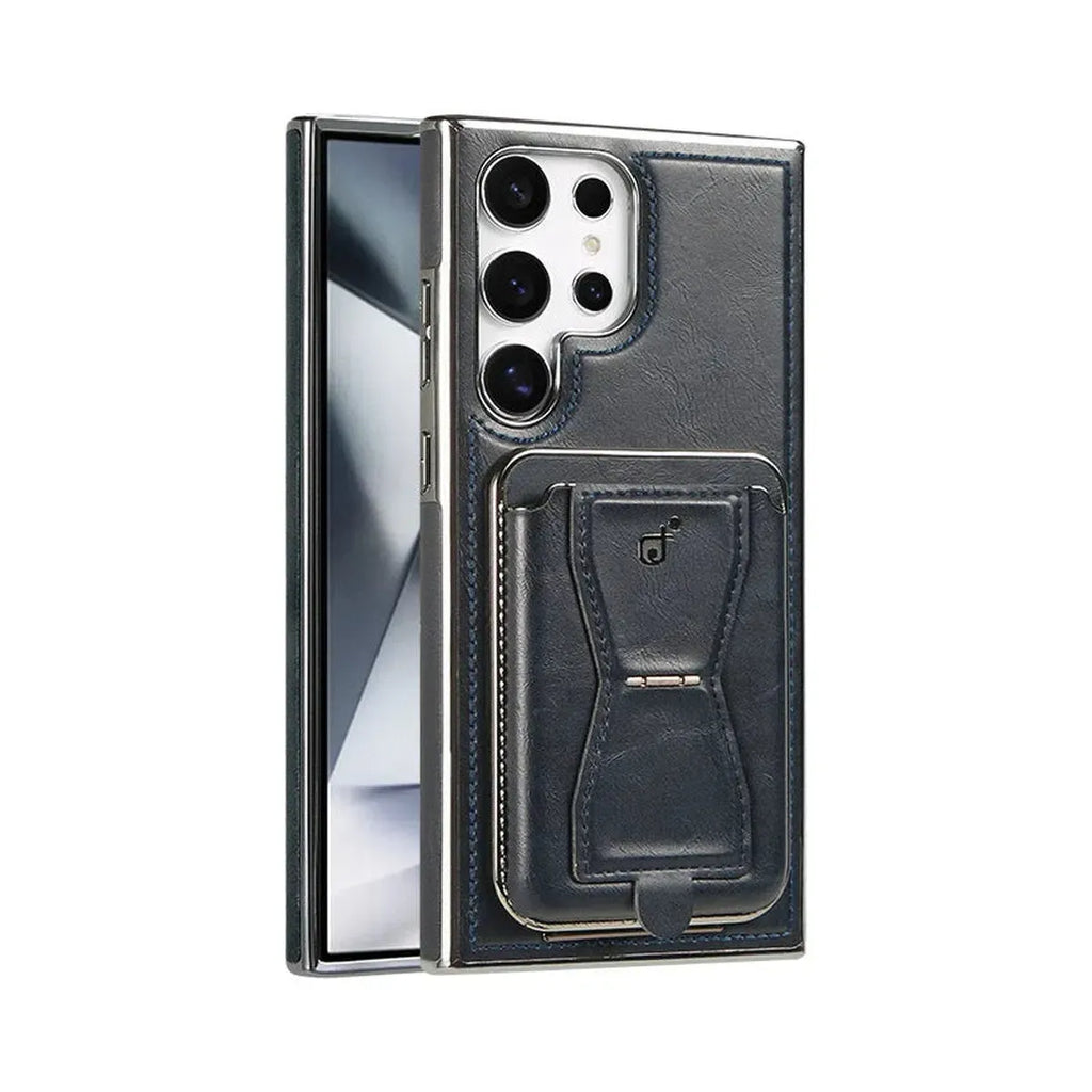 Shop the RIMBMAX® REESE for Samsung. A premium leather wallet case with a card holder and kickstand. Full-frame protection by the original Rimbmax.-Samsung Galaxy S26 Ultra, Blue