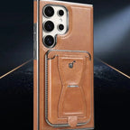 Shop the RIMBMAX® REESE for Samsung. A premium leather wallet case with a card holder and kickstand. Full-frame protection by the original Rimbmax.-Samsung Galaxy S26 Ultra, Bronze