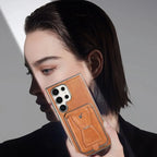 Shop the RIMBMAX® REESE for Samsung. A premium leather wallet case with a card holder and kickstand. Full-frame protection by the original Rimbmax.-Samsung Galaxy S26 Ultra, Bronze