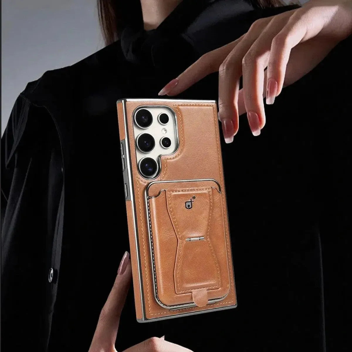 Shop the RIMBMAX® REESE for Samsung. A premium leather wallet case with a card holder and kickstand. Full-frame protection by the original Rimbmax.-Samsung Galaxy S26 Ultra, Bronze
