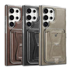 Shop the RIMBMAX® REESE for Samsung. A premium leather wallet case with a card holder and kickstand. Full-frame protection by the original Rimbmax.-Samsung Galaxy S26 Ultra, Bronze