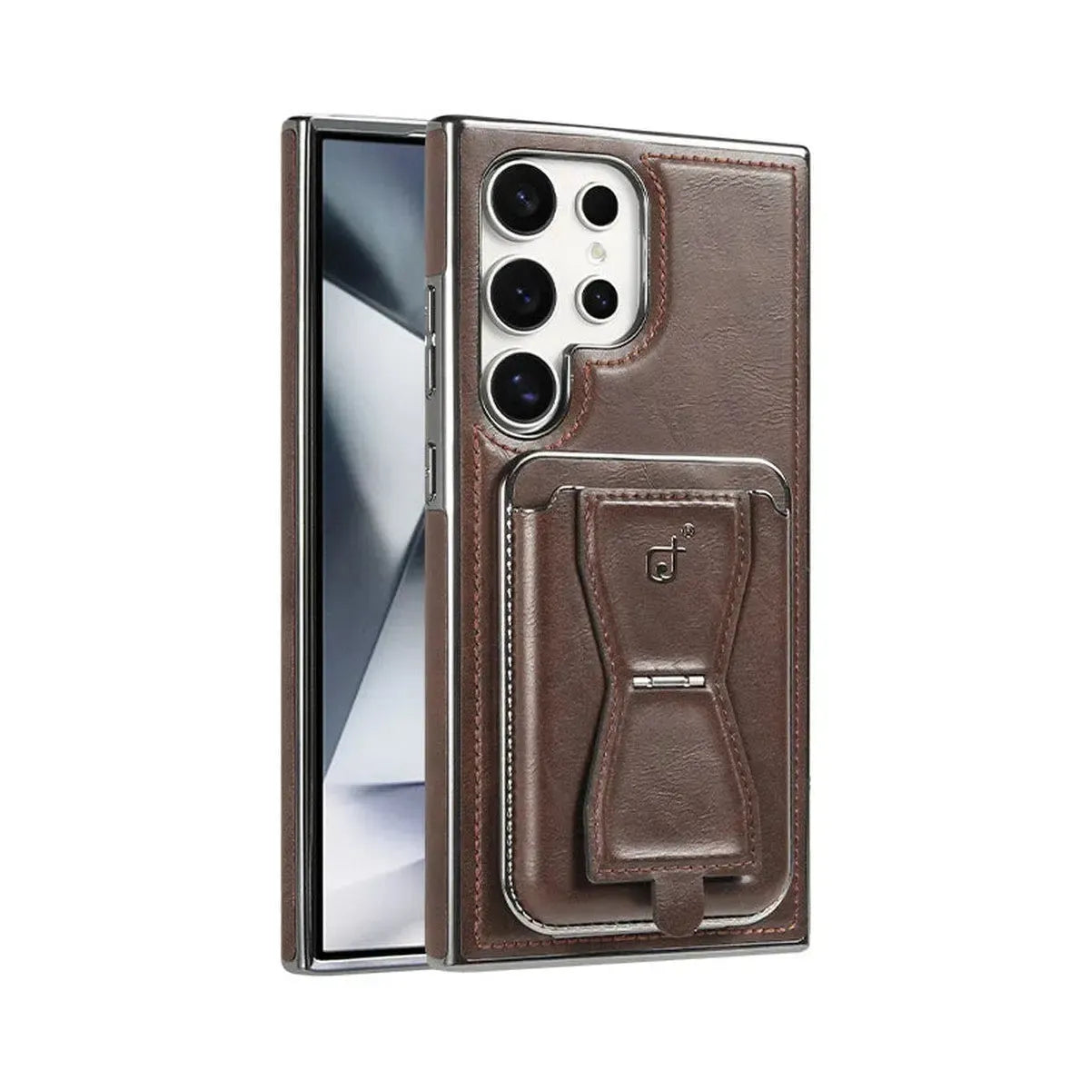 Shop the RIMBMAX® REESE for Samsung. A premium leather wallet case with a card holder and kickstand. Full-frame protection by the original Rimbmax.-Samsung Galaxy S26 Ultra, Brown