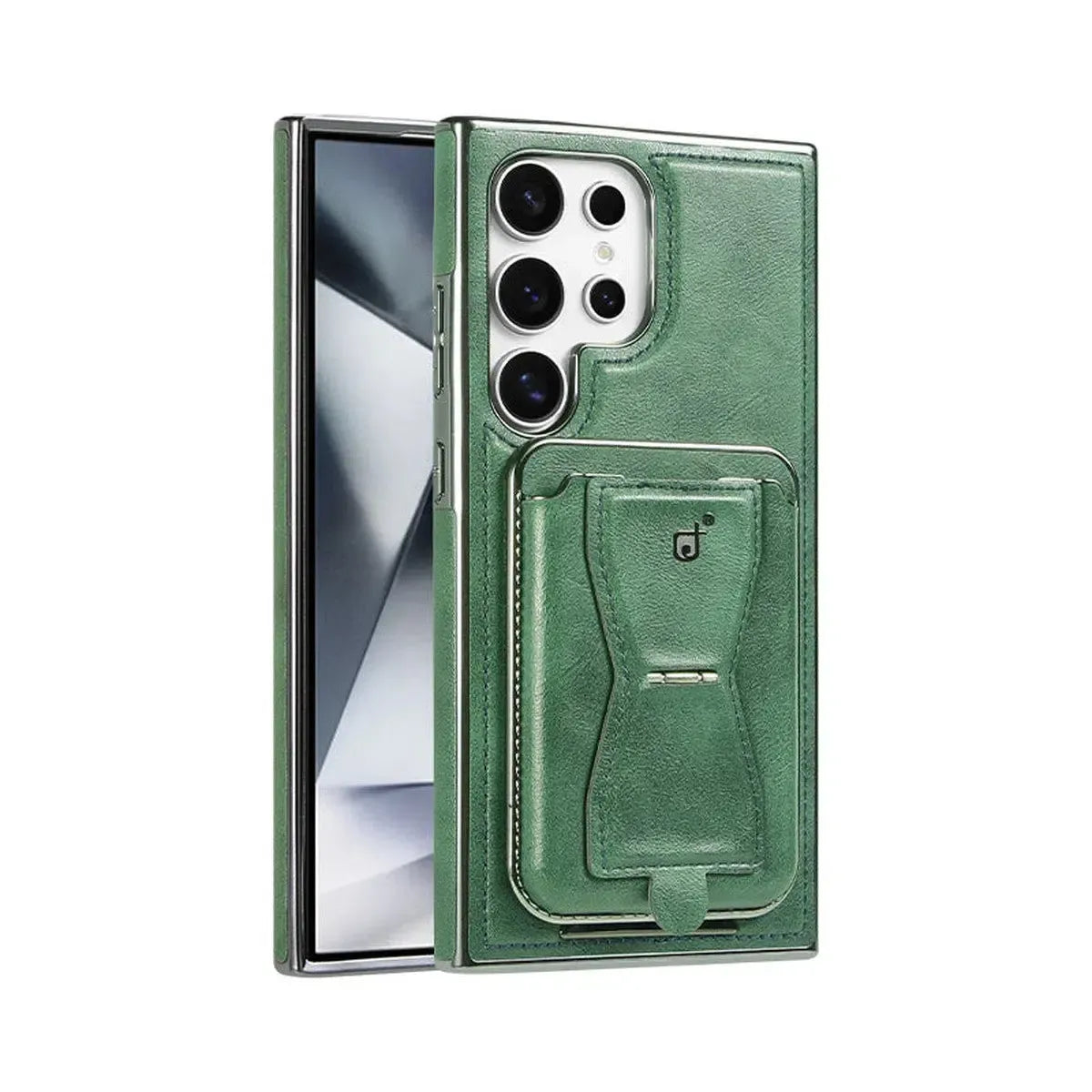 Shop the RIMBMAX® REESE for Samsung. A premium leather wallet case with a card holder and kickstand. Full-frame protection by the original Rimbmax.-Samsung Galaxy S26 Ultra, Green