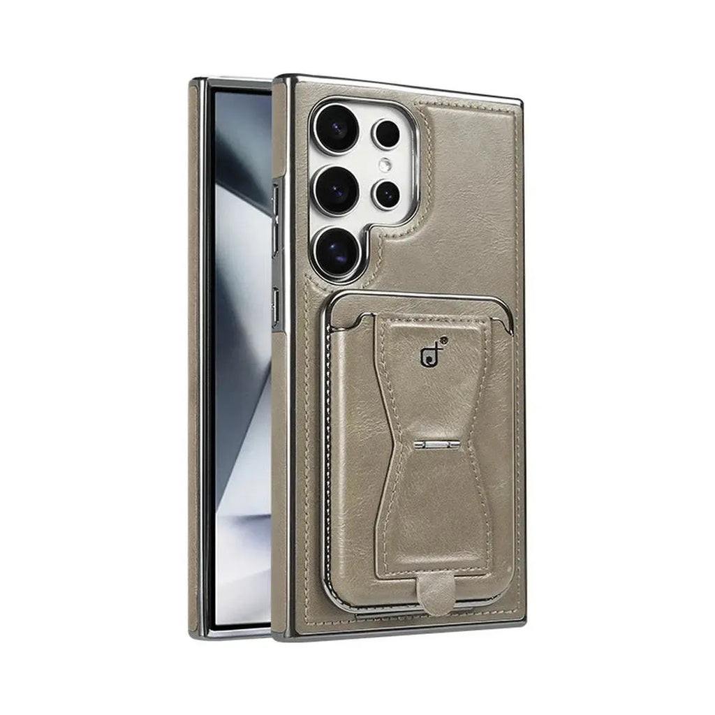 Shop the RIMBMAX® REESE for Samsung. A premium leather wallet case with a card holder and kickstand. Full-frame protection by the original Rimbmax.-Samsung Galaxy S26 Ultra, Grey