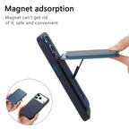 Caseles Full-Grain Leather iPhone Case with Card Holder, MagSafe Ready, Metal Buttons & Camera Bump Frame,Adrian at Caseles-iPhone 17 Pro Max, Black