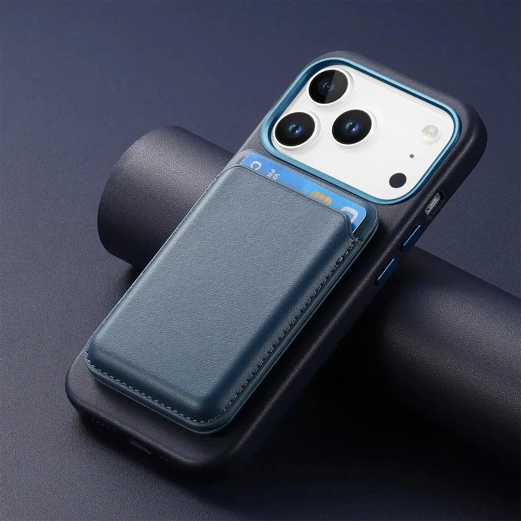 Caseles Full-Grain Leather iPhone Case with Card Holder, MagSafe Ready, Metal Buttons & Camera Bump Frame,Adrian at Caseles-iPhone 17 Pro Max, Black