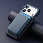 Caseles Full-Grain Leather iPhone Case with Card Holder, MagSafe Ready, Metal Buttons & Camera Bump Frame,Adrian at Caseles-iPhone 17 Pro Max, Black