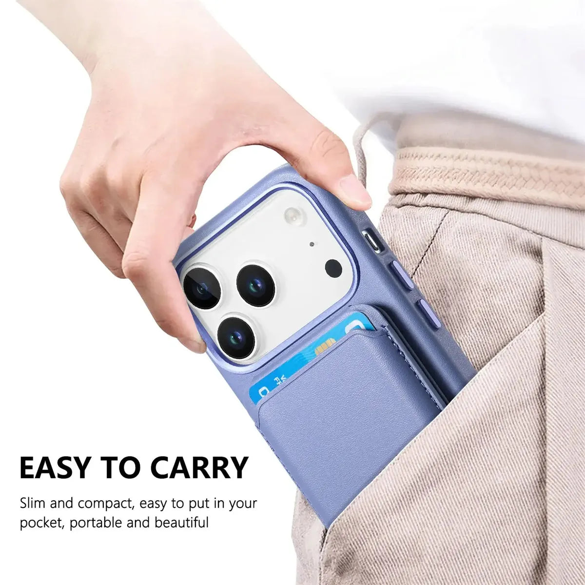 Caseles Full-Grain Leather iPhone Case with Card Holder, MagSafe Ready, Metal Buttons & Camera Bump Frame,Adrian at Caseles-iPhone 17 Pro Max, Black