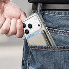 Caseles Full-Grain Leather iPhone Case with Card Holder, MagSafe Ready, Metal Buttons & Camera Bump Frame,Adrian at Caseles-iPhone 17 Pro Max, Black