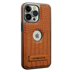 Buy Magnetic PU Leather Case for iPhone Series, Slim Fit Shockproof Back Cover with Integrated Kickstand & Wireless Charging Support - AXON at Rimbmax-iPhone 17 Pro Max, Bronze