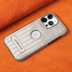 Buy Magnetic PU Leather Case for iPhone Series, Slim Fit Shockproof Back Cover with Integrated Kickstand & Wireless Charging Support - AXON at Rimbmax-iPhone 17 Pro Max, Brown