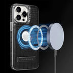 Buy Magnetic PU Leather Case for iPhone Series, Slim Fit Shockproof Back Cover with Integrated Kickstand & Wireless Charging Support - AXON at Rimbmax-iPhone 17 Pro Max, Brown
