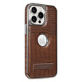 Buy Magnetic PU Leather Case for iPhone Series, Slim Fit Shockproof Back Cover with Integrated Kickstand & Wireless Charging Support - AXON at Rimbmax-iPhone 17 Pro Max, Brown