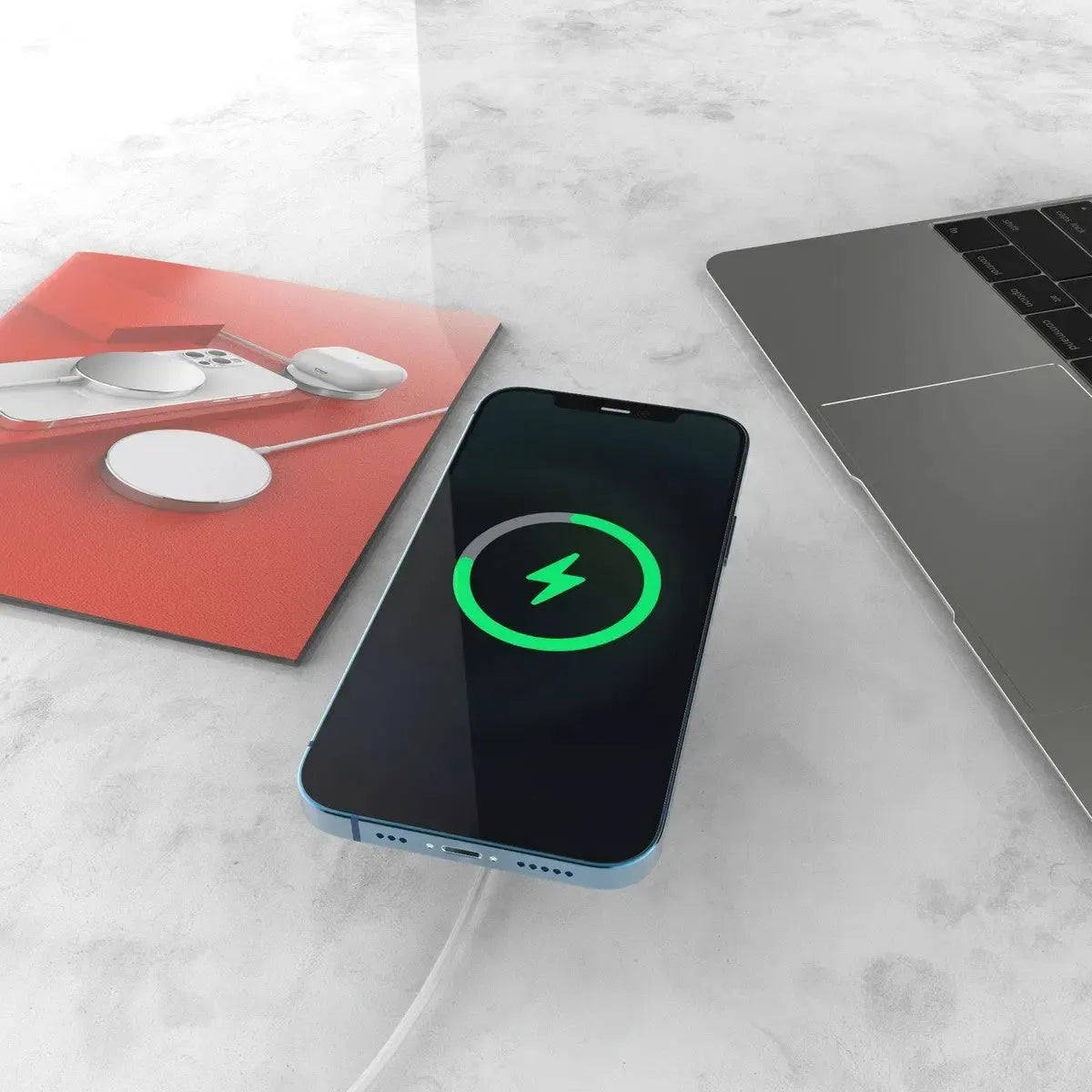 Buy Magnetic Wireless Qi Charger Fast Apple Mag-Safe Charger for iPhone Series And AirPods LED Magnet Charging Pad Mag Safe Charger with Dual Charging Ports - WIRELESS CHARGER PAD at RIMBMAX-Black, 
