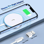 Buy Magnetic Wireless Qi Charger Fast Apple Mag-Safe Charger for iPhone Series And AirPods LED Magnet Charging Pad Mag Safe Charger with Dual Charging Ports - WIRELESS CHARGER PAD at RIMBMAX-Black, 