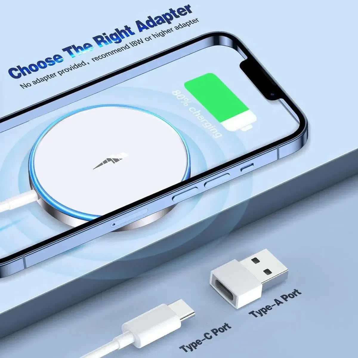 Buy Magnetic Wireless Qi Charger Fast Apple Mag-Safe Charger for iPhone Series And AirPods LED Magnet Charging Pad Mag Safe Charger with Dual Charging Ports - WIRELESS CHARGER PAD at RIMBMAX-Black, 